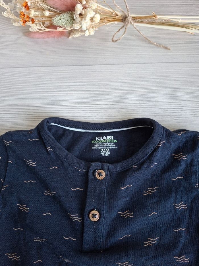 Haut Tee-shirt manches courtes bébé garçon marine marron kiabi 24 mois - photo numéro 4