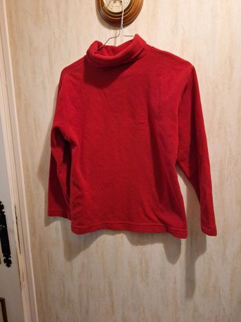 Pull col roulé rouge polaire 12 ans