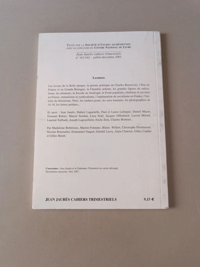 Jean Jaurès lectures cahiers trimestriels numéro 161/162 - photo numéro 2