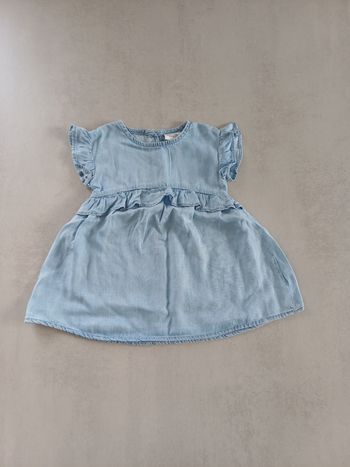 Robe bébé fille manches courtes bleue TAO Tape à l’oeil 6 mois comme neuve