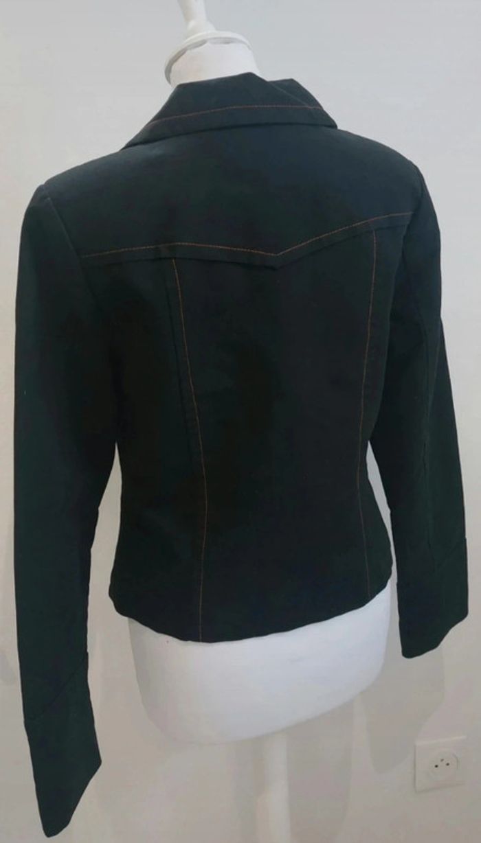 Blazer veste de tailleur noire avec cœurs brodé sur les poches M - photo numéro 5