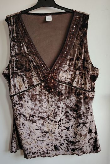 Débardeur en velours décoré – Camaïeu