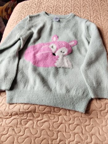 Pull enfant fille . Petit renard .