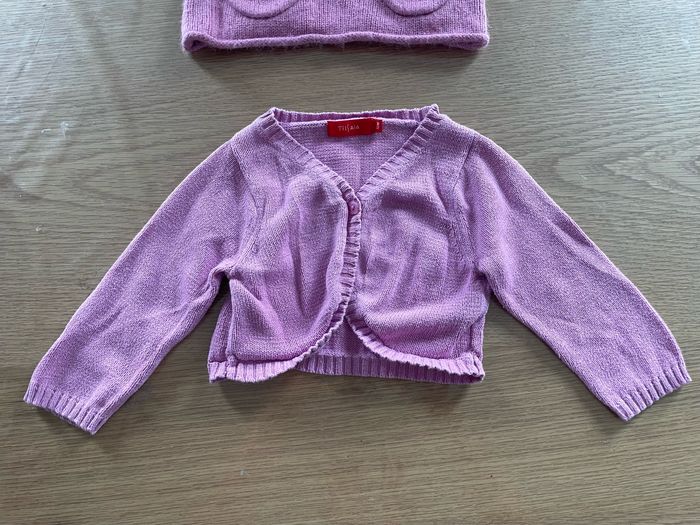 Lot 1 pull et 1 gilet violet 12 mois - photo numéro 4