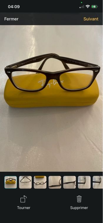 Monture Ray-Ban enfant + étui – Modèle rectangle – Marron