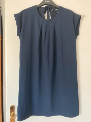 Robe droite bleu marine Cyrillus noeud dans le dos