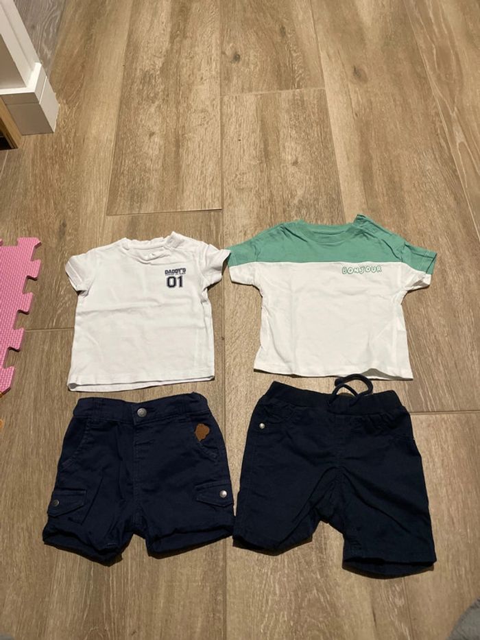 2 tenues short + t-shirt Kiabi tape à l’œil Gémo 6 mois