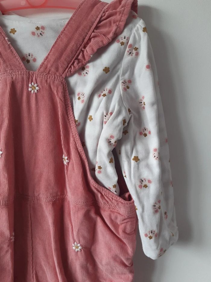Ensemble Bébé fille 18 mois DPAM salopette velours et pull - photo numéro 10