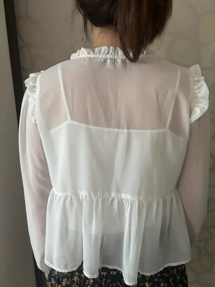 blouse blanches plumetis taille M jennyfer - photo numéro 3