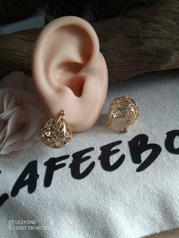 Boucles d'oreilles boules filigranes dorées