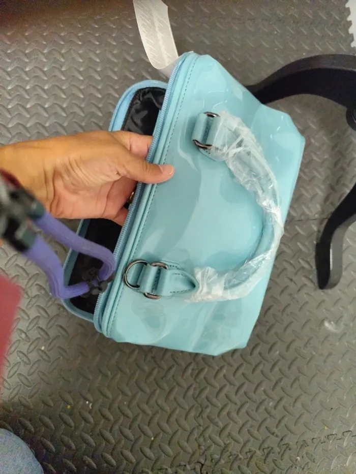 Sac à main Lipault x Samsonite bleu turquoise style bowling neuf - photo numéro 8
