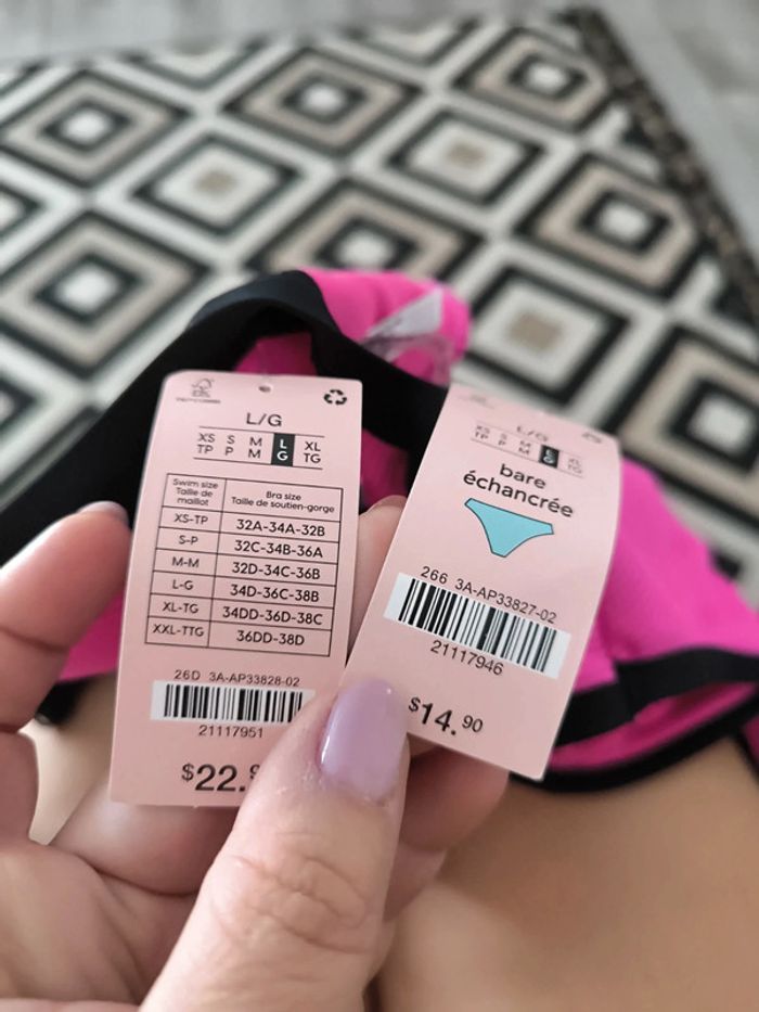 Maillot de bain rose vif à armatures Taille L 40 Neuf avec étiquette - photo numéro 4