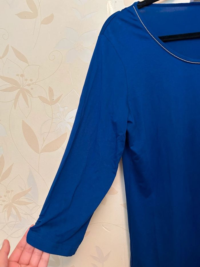 Top bleu manches 3/4 - photo numéro 5