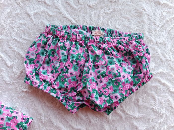 Ensemble 3 pièces (robes+boomer+bandeau) Fille 6 mois Fleurs Dpam 100% coton - photo numéro 12