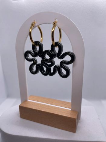 Paire de pampilles interchangeables avec créoles acier inoxydable