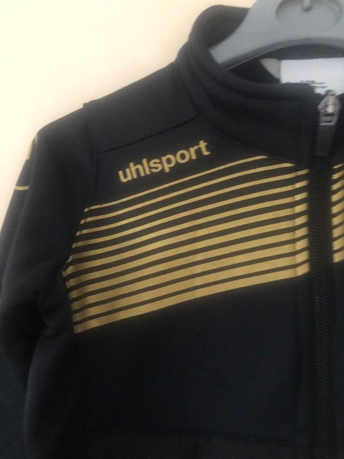 Gilet noir doré 6 ans Uhlsport chaud, intérieur polaire - photo numéro 3