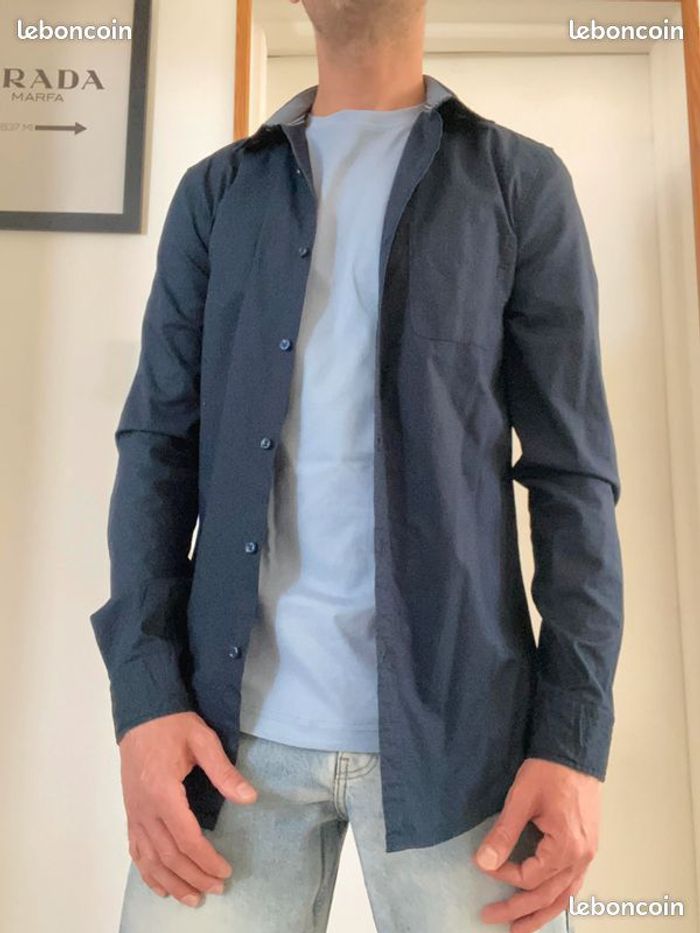 Chemise Bleu Marine Taille S Galeries Lafayette Homme Neuve