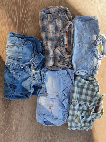 Lot de 5 chemises manches longues 18 mois garçon