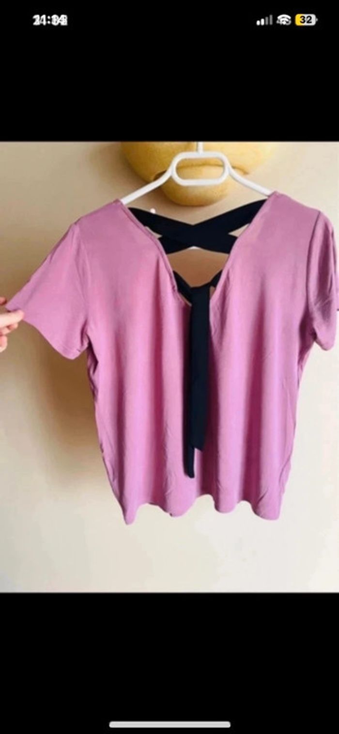 Sublime tee-shirts kiabi rose laçage dos taille M - photo numéro 2