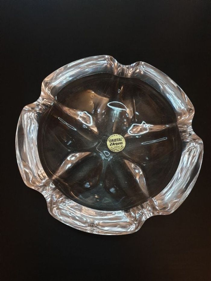 Grand cendrier "Cristal D'arques" vintage années 80