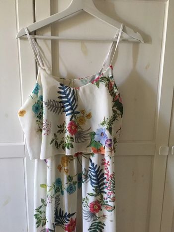 Robe longue blanche fleurs