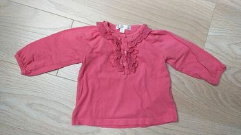 T shirt rose dentelle 9 mois kitchoun