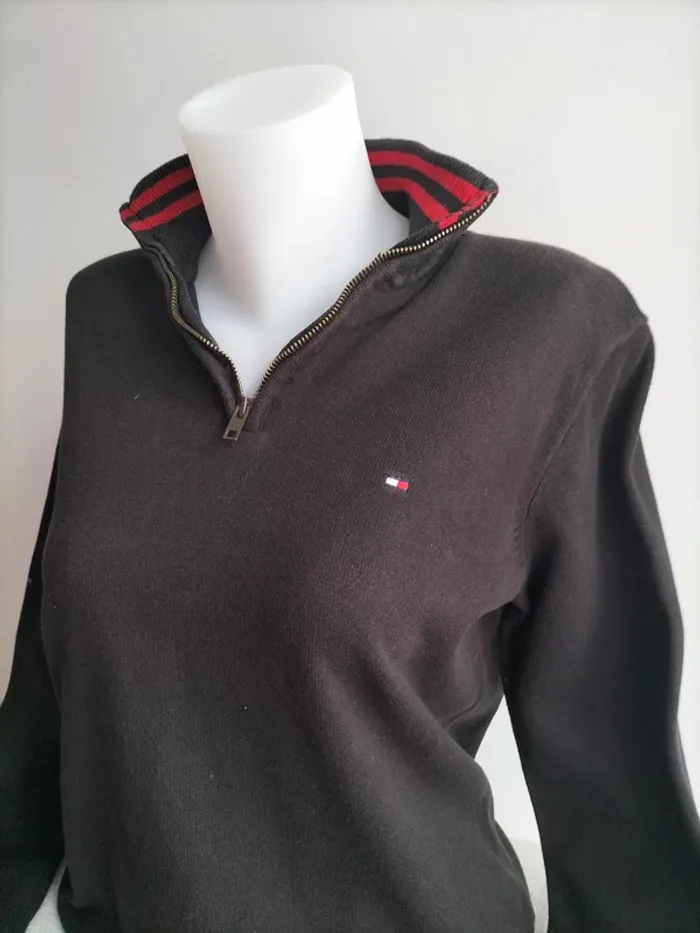 Pull Femmes Col Zippé 100% Coton - Tommy Hilfiger - Taille L - photo numéro 2