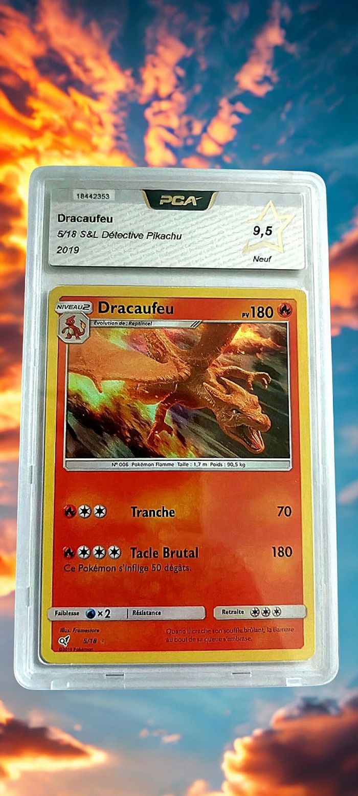 Carte Pokémon Dracaufeu Holo  5/18 Detective Pikachu pca 9.5