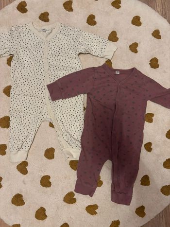 Lot 2 pyjamas légers sans pieds 62 cm 3 mois