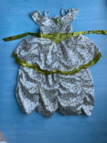 Déguisement fille robe princesse blanche et verte 3-5 ans