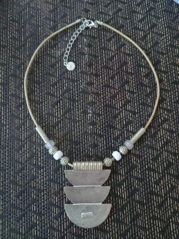 Collier marron brun beige ocre Ethnique - photo numéro 8