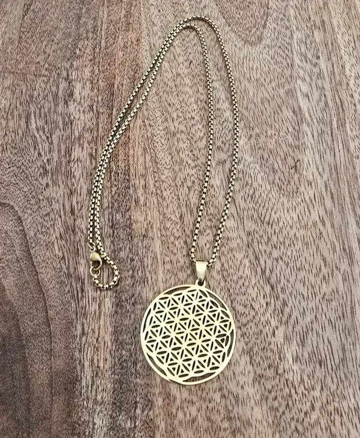 Collier fleur de vie acier - photo numéro 6