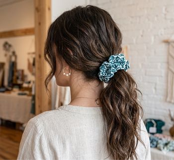 Lot de 3 chouchous scrunchies  en coton   Fait main 