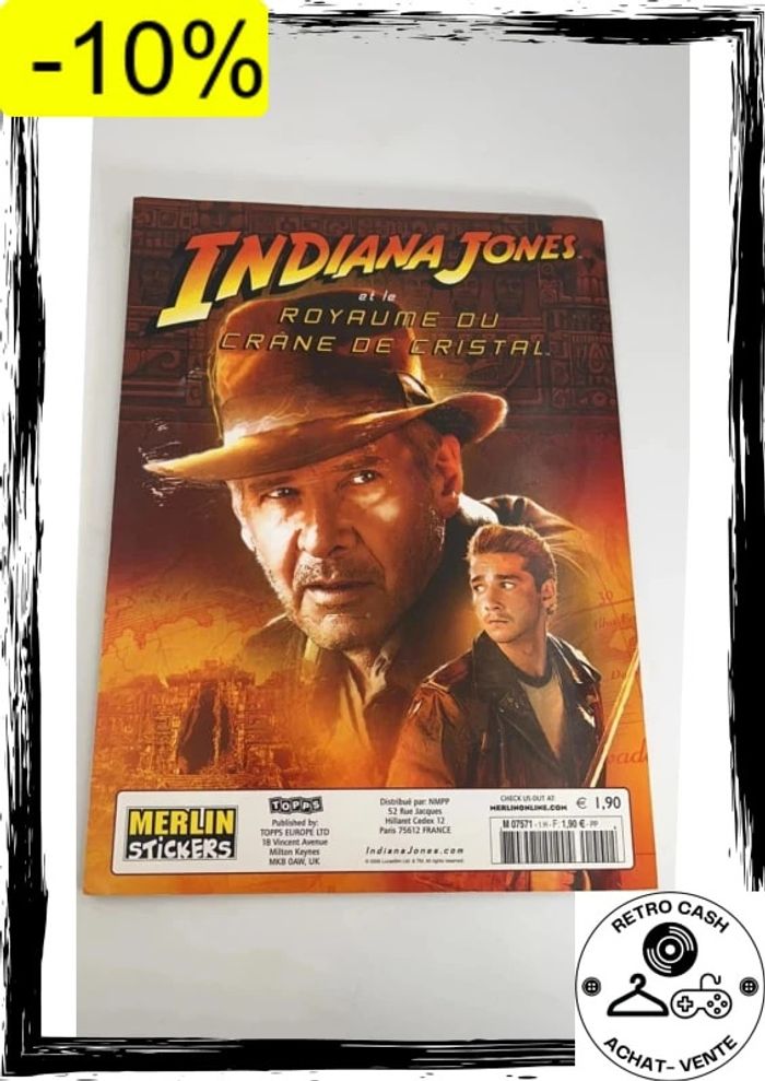 Album de vignettes indiana jones royaume merlin stickers - photo numéro 2