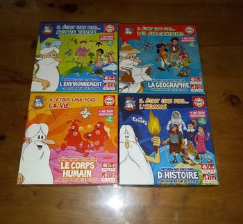 4 petits jeux " Il était une fois " Notre terre, La vie, L'homme et les explorateurs . Educa à partir de 6 ans