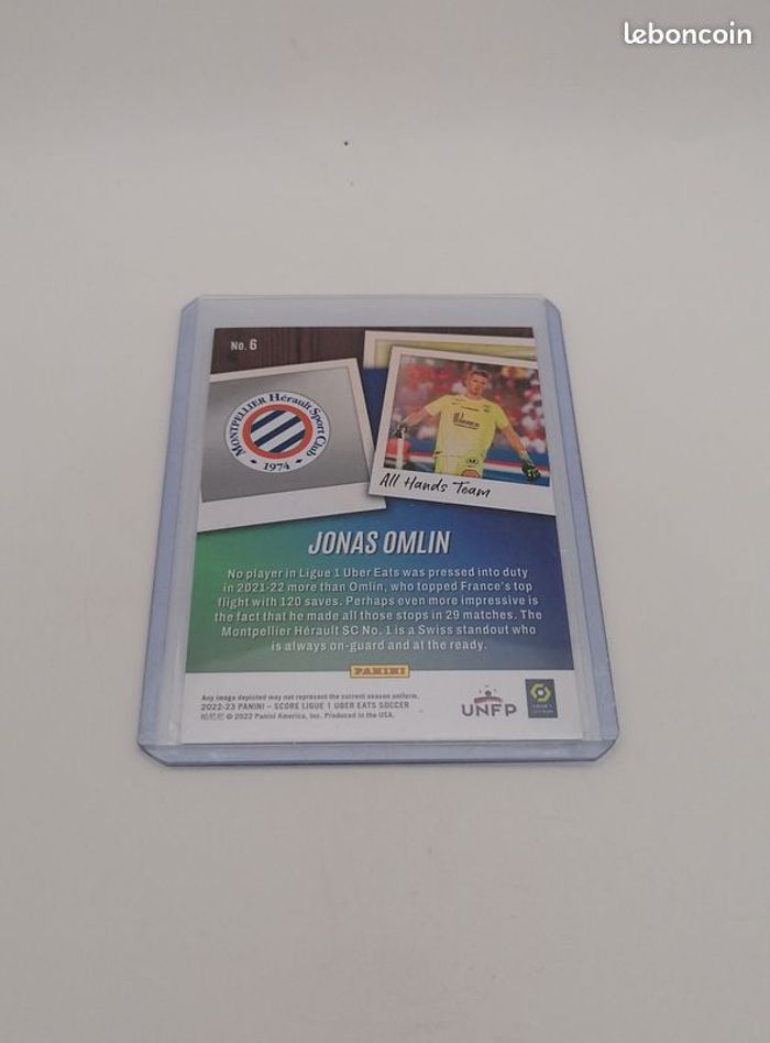 Carte Panini score Ligue 1 2022-23 Rookie Card All Hands Team Jonas Omlin n°6. - photo numéro 3
