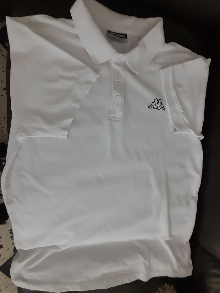 Polo Kappa blanc coupe large - photo numéro 2