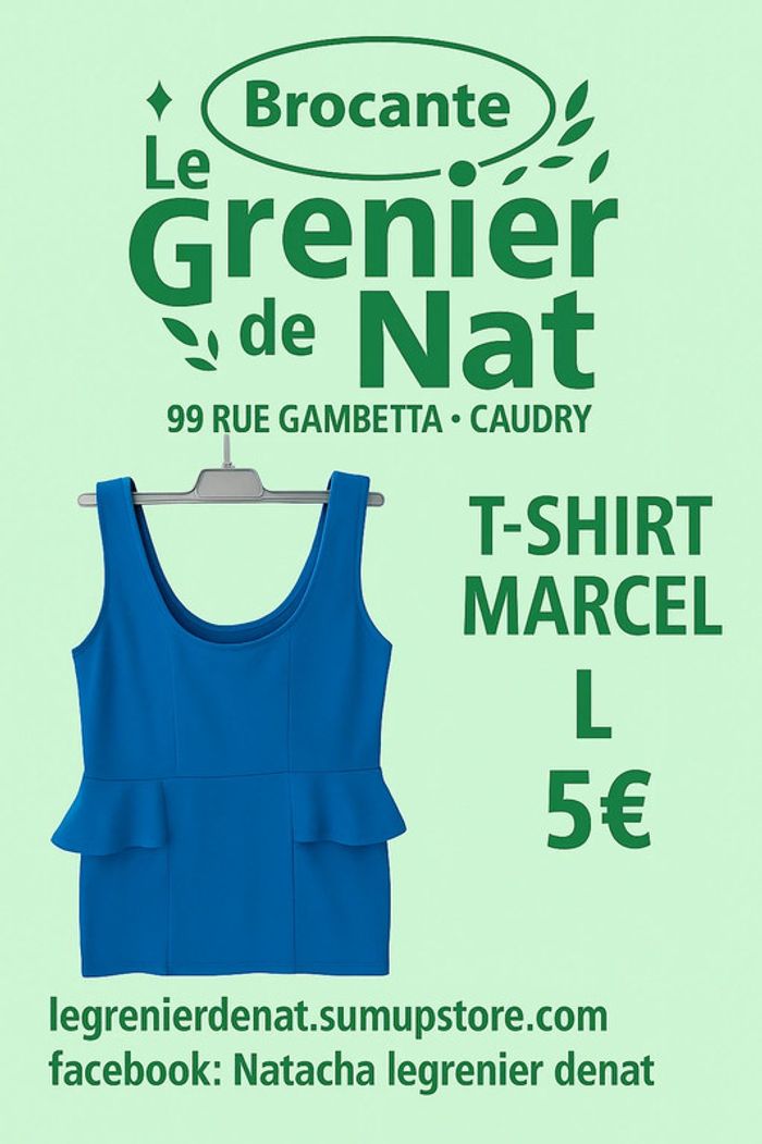 Tee shirt Marcel bleu taille L