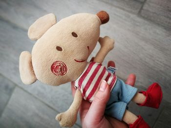 Doudou plat souris hochet grelot