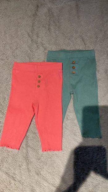Lot deux leggings côtelés bébé