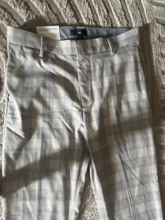 Pantalon homme H&M Slim Fit à carreaux – Neuf avec étiquette - photo numéro 2