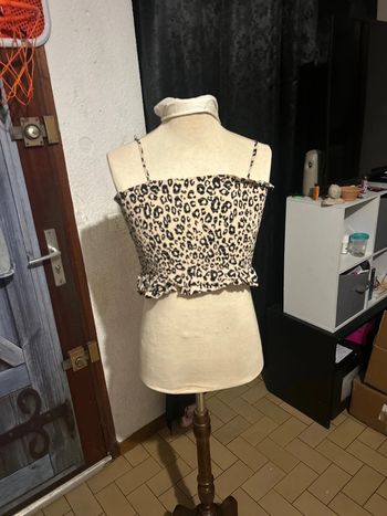 Cro top à brette imprimé léopard Arsène