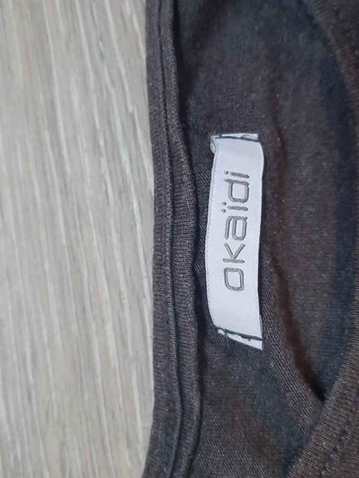 T shirt gris, manches longues, avec dessin de cerise, Okaidï, 14 ans, nickel - photo numéro 3