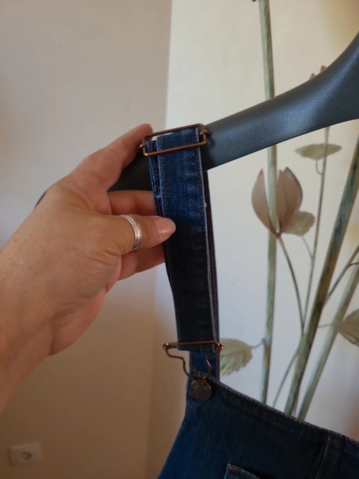 salopette short en jean camaieu taille 38 - photo numéro 7