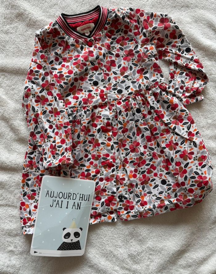 Robe manche longue catimini fleurie 12 mois