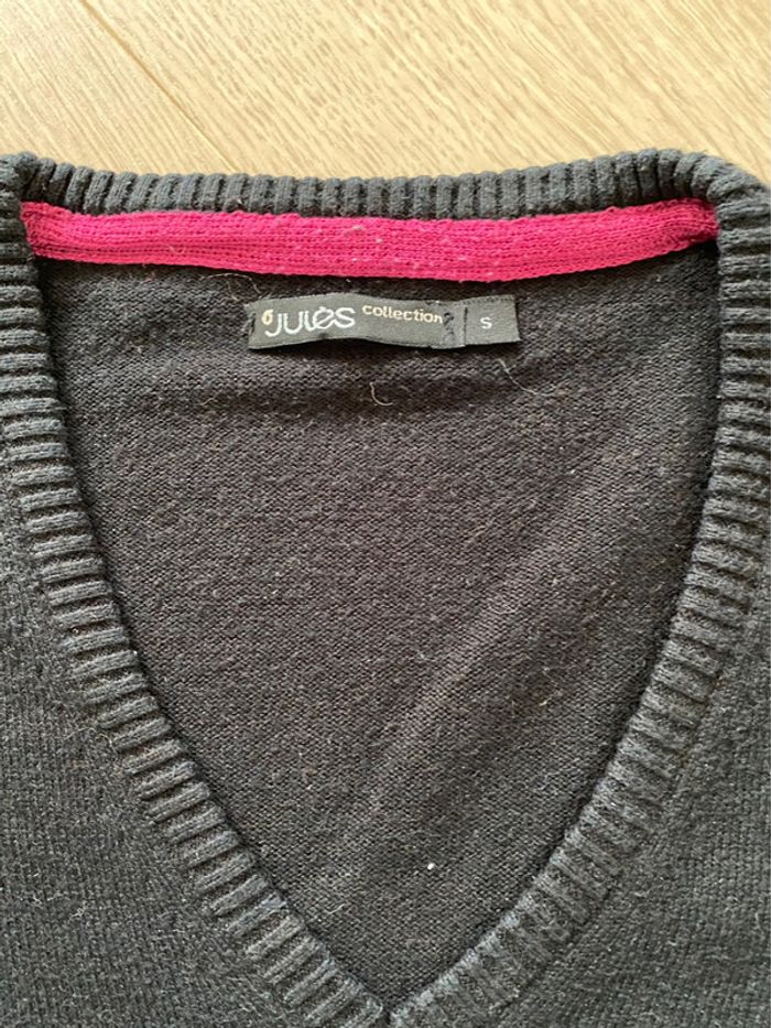 Pull col V noir Jules - photo numéro 2