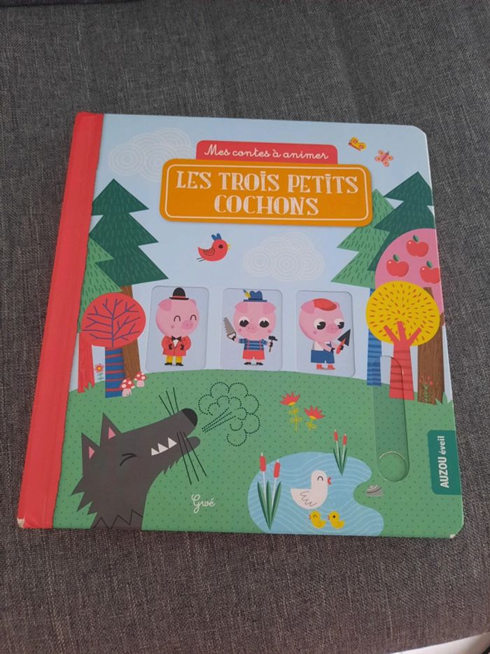 Livre mes contes à animer les 3 petits cochons