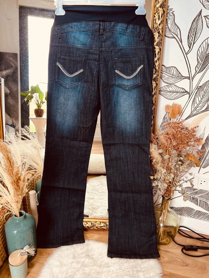 Taille 36 NEUF jean droit grossesse Premaman bleu brut - photo numéro 4