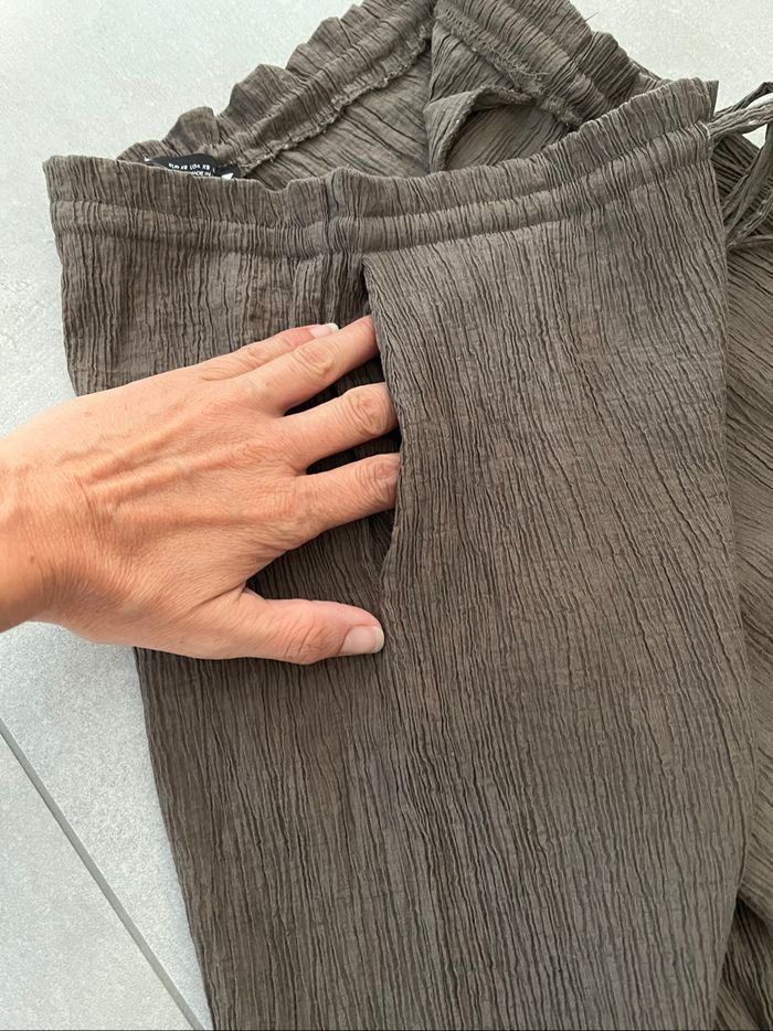 Pantalon fluide kaki Zara XS (équivalent S) - photo numéro 3