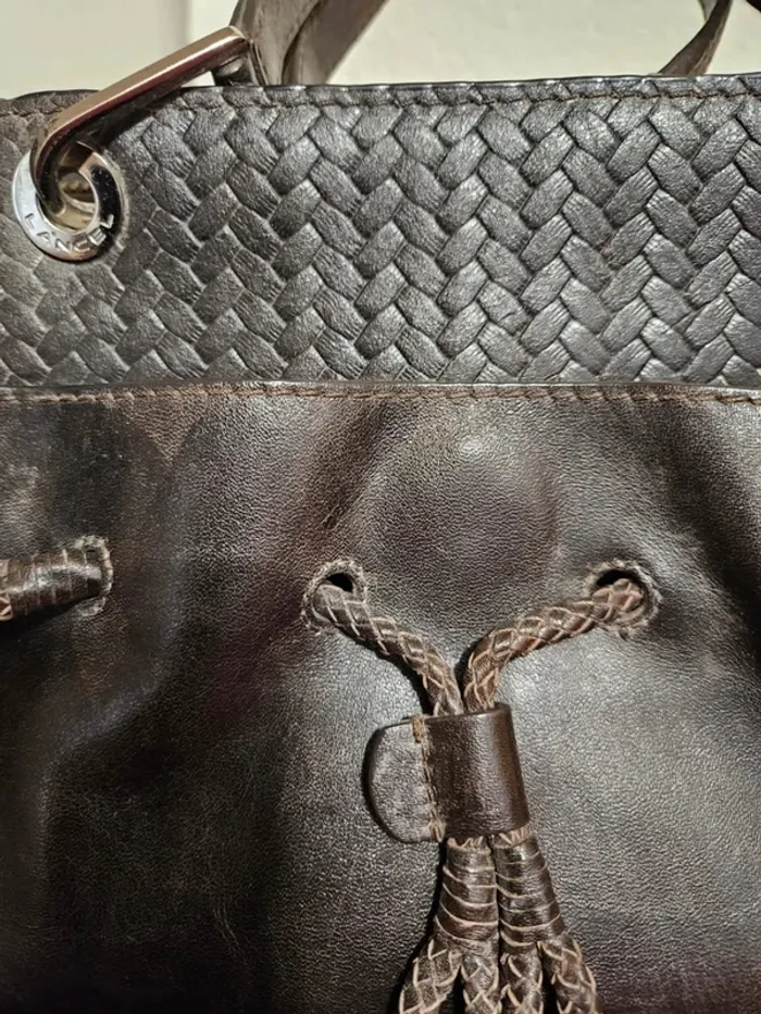 Sac à main Lancel en cuir grainé tressé - Élégance et qualité - Bon état - photo numéro 6